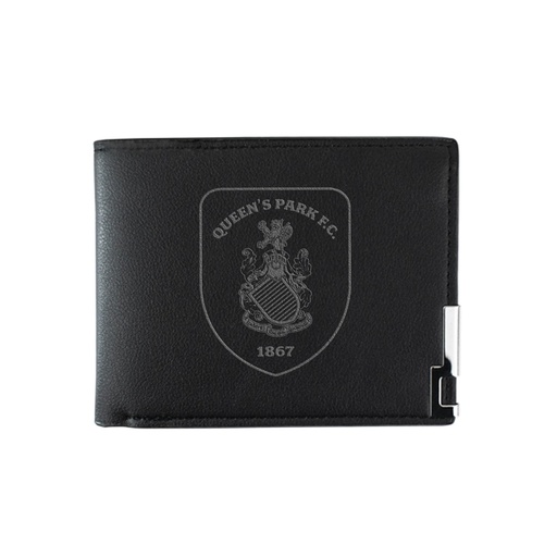 [QPFC-0109-006-018] QPFC Crest Leather Wallet Black