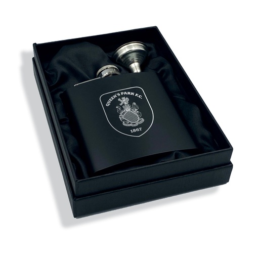 [QPFC-0114-298-018] QPFC Engraved Hip Flask