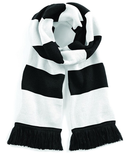 [QPFC-0132-133-018] QPFC Plain Bar Scarf Black|White
